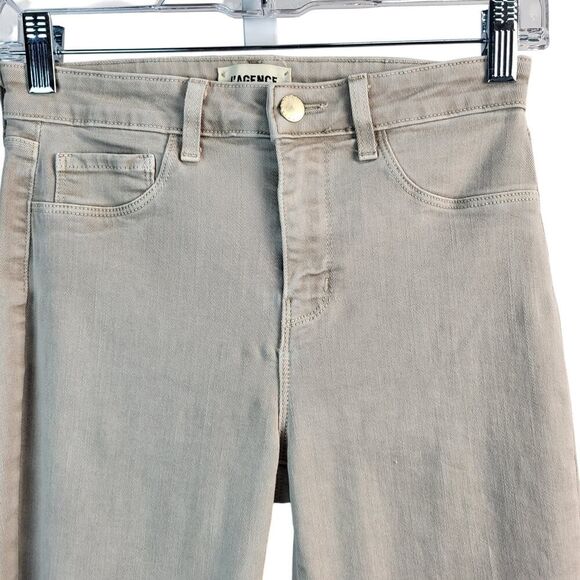 L'Agence Margot Small  Beige Skinny Ankle Jeans Cotton Blend 5 Pockets USA Made - Picture 4 of 14